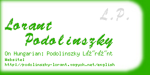 lorant podolinszky business card